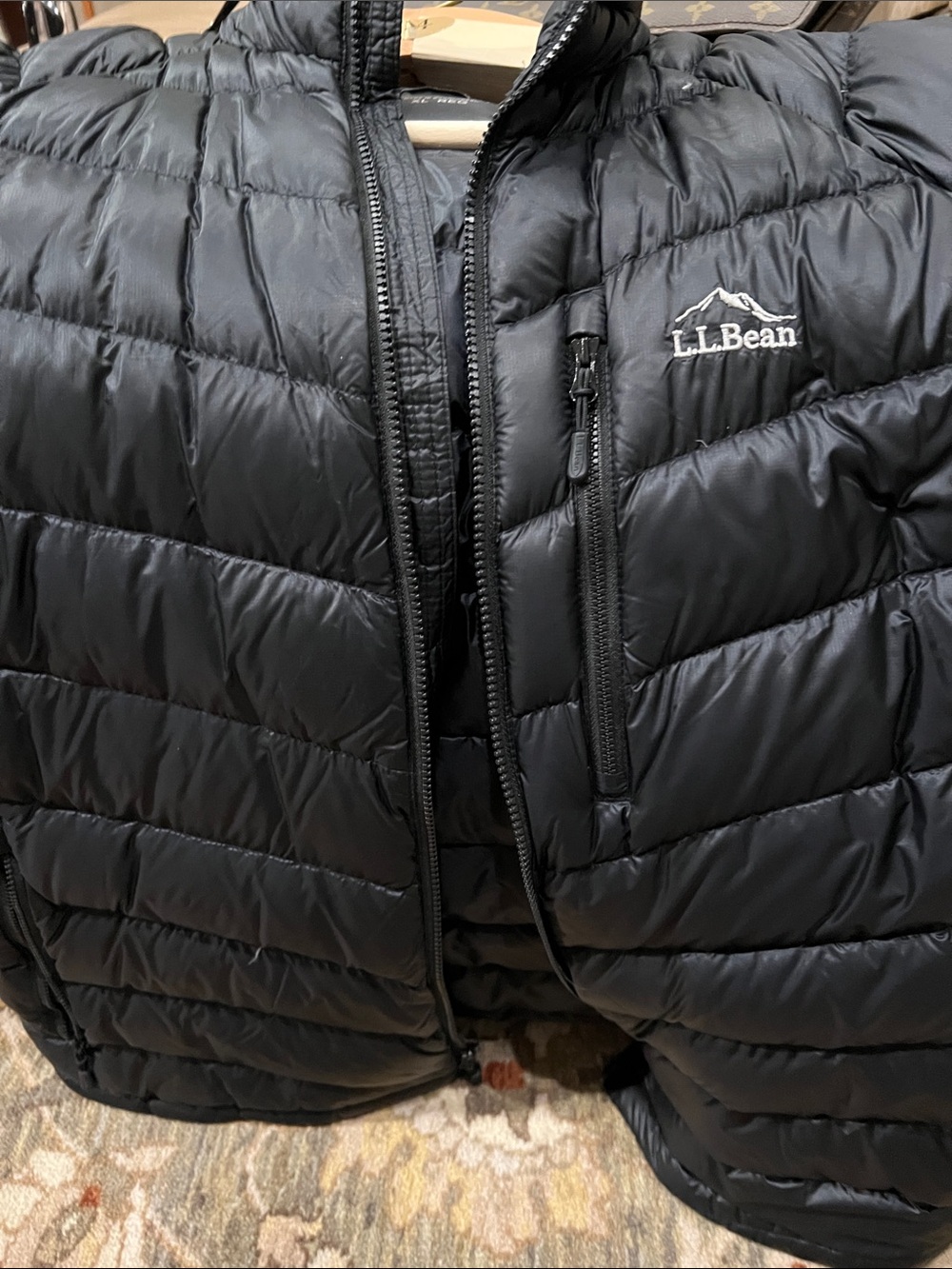 L.L. Bean Black Quilted Down-Style Puffer Jacket